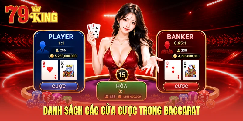 Danh sách các cửa cược trong baccarat