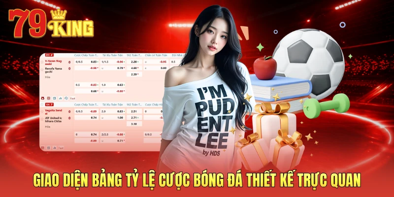 Giao diện bảng tỷ lệ cược bóng đá thiết kế trực quan